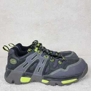 Oliver Women's 11 Black Lime Green Steel Toe Leather Mesh Safety Boot Shoes